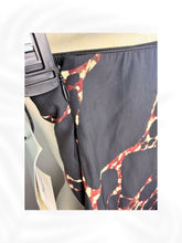 Load image into Gallery viewer, ba&sh Printed Midi Skirt Black Red Abstract Draped Ruched Skirt Size 1