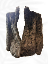 Load image into Gallery viewer, Vintage Rabbit Fur Coat Black & Brown Luxe Statement Jacket (Size M)