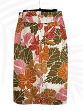 Load image into Gallery viewer, LexBreezy Aloha floral skirt Tropical Floral Midi Skirt Pink, Orange & Olive