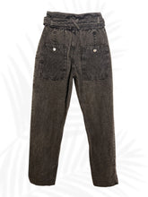 Load image into Gallery viewer, Isabel Marant High Waisted Paperbag pant size2 Grey textured utility tapered