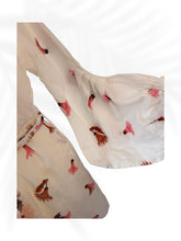 Load image into Gallery viewer, Hannah Artwear Linen Embroidered Dress White Pink Bird Belted Mini Dress Size 0
