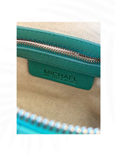 Load image into Gallery viewer, Michael Kors Green Studded Leather Satchel Bag Y2K Moto Shoulder Handbag
