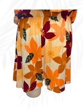 Load image into Gallery viewer, Fighting Eel floral romper orange tropical resort wear size medium
