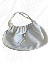 Load image into Gallery viewer, Christian Louboutin Vintage Blue Leather Drawstring Hobo Bag Red Interior
