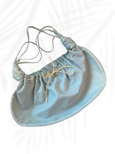 Load image into Gallery viewer, Christian Louboutin Vintage Blue Leather Drawstring Hobo Bag Red Interior

