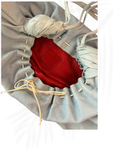 Load image into Gallery viewer, Christian Louboutin Vintage Blue Leather Drawstring Hobo Bag Red Interior
