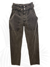 Load image into Gallery viewer, Isabel Marant High Waisted Paperbag pant size2 Grey textured utility tapered
