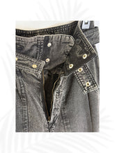 Load image into Gallery viewer, Isabel Marant High Waisted Paperbag pant size2 Grey textured utility tapered
