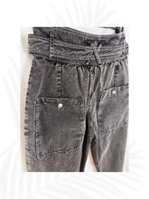 Load image into Gallery viewer, Isabel Marant High Waisted Paperbag pant size2 Grey textured utility tapered
