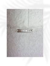 Load image into Gallery viewer, Michael Kors Open Front Cardigan Sweater XS Gray White Stripe Longline Knit
